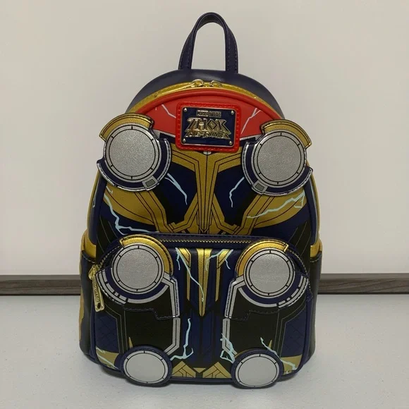 Loungefly Marvel Thor Love & Thunder Cosplay Mini Backpack & Wallet - Picture 2 of 13